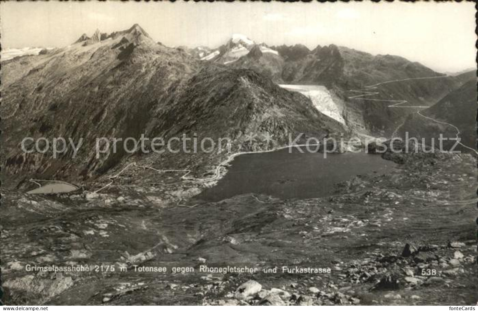 12466316 Grimsel Passhoehe Mit Totensee Rhonegletscher Furkastrasse Grimsel Pass - Autres & Non Classés