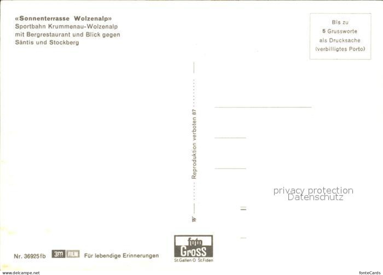 12459626 Krummenau SG Wolzenalp Sonnenterrasse Bergrestaurant Saentis Krummenau - Andere & Zonder Classificatie