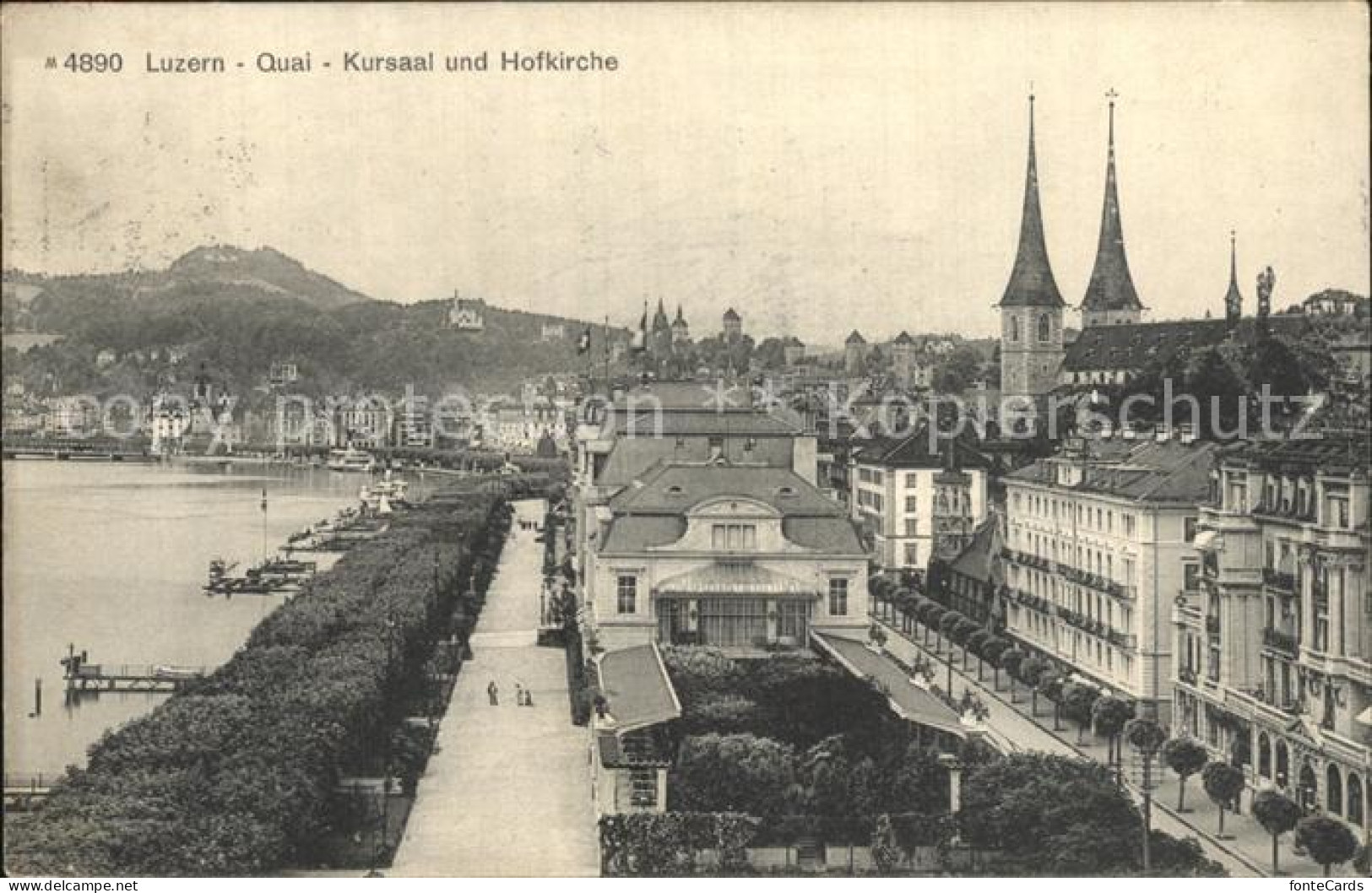 12459436 Luzern LU Quai Kursaal Hofkirche Luzern - Autres & Non Classés