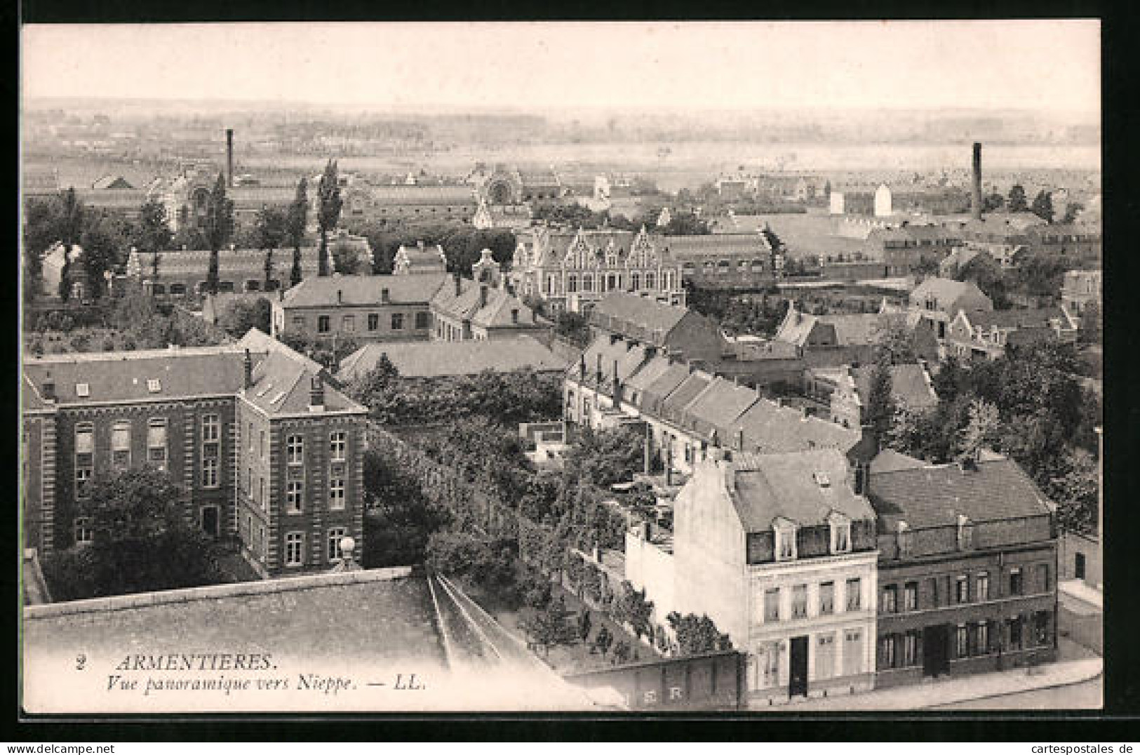 CPA Armentières, Vue Panoramique Vers Nieppe  - Other & Unclassified