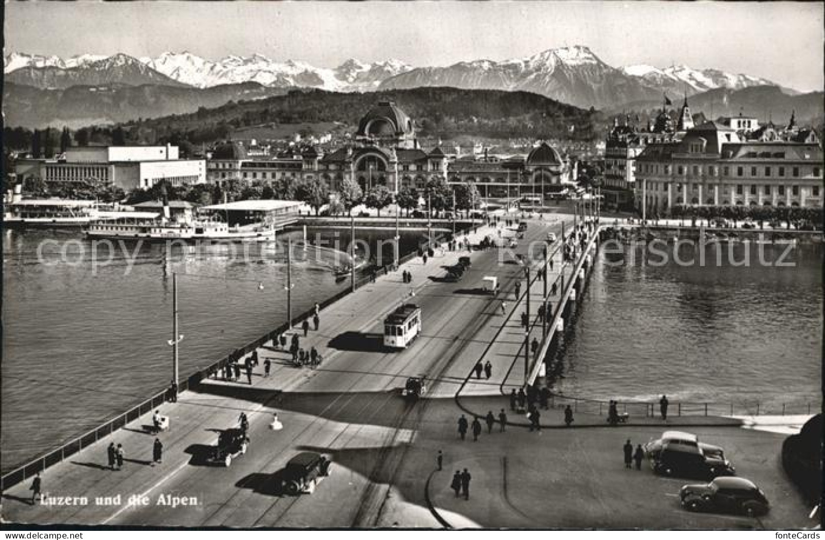 12434046 Luzern LU Mti Bruecke Und Alpen Luzern - Andere & Zonder Classificatie