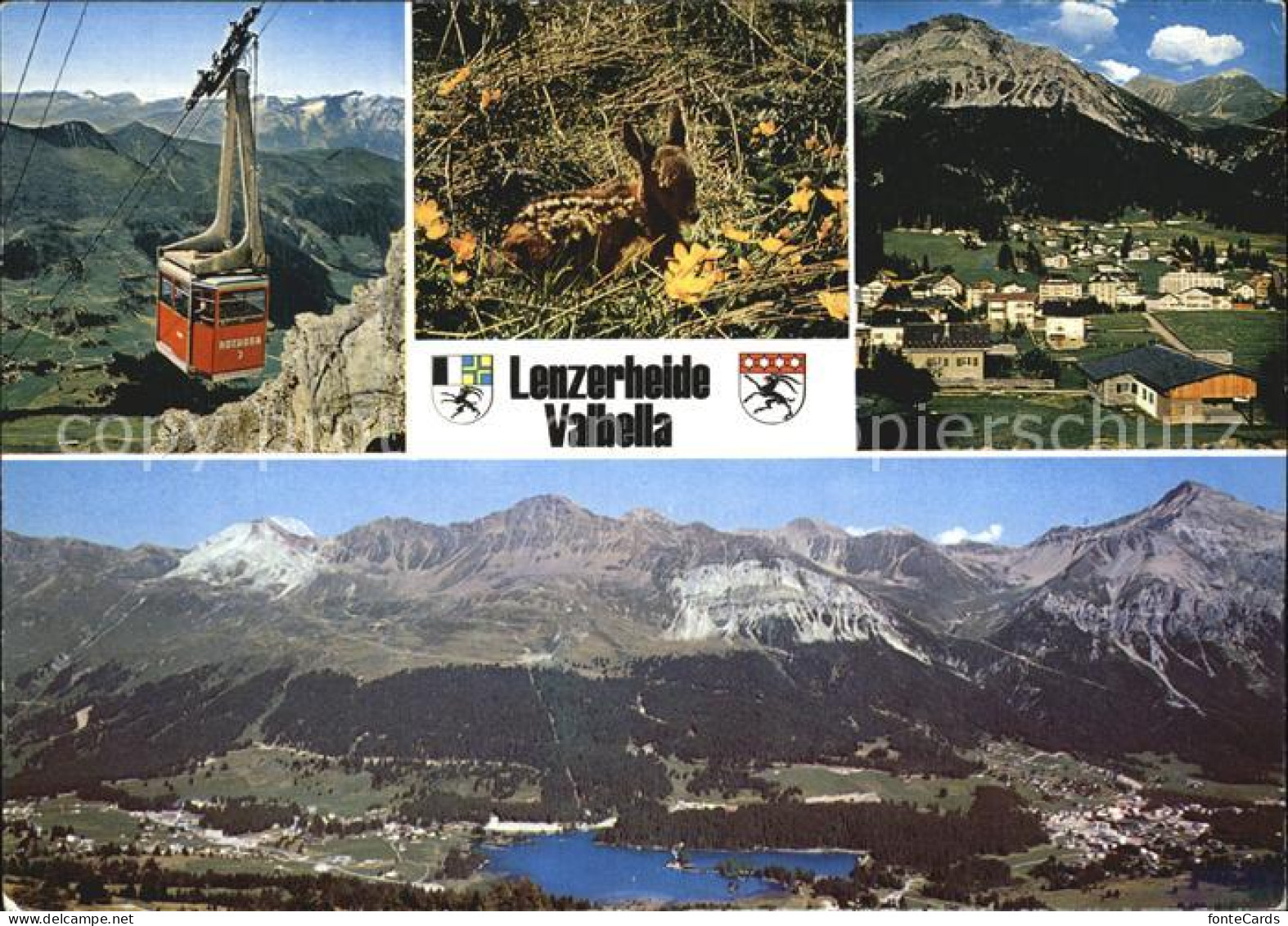 12430156 Valbella Lenzerheide Gesamtansicht Mit Alpenpanorama See Kabinenbahn Re - Autres & Non Classés
