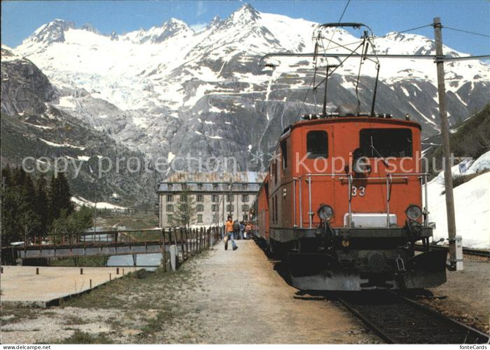 12419096 Gletsch Eisenbahn Bahnhof Rhonegletscher Rhone - Sonstige & Ohne Zuordnung