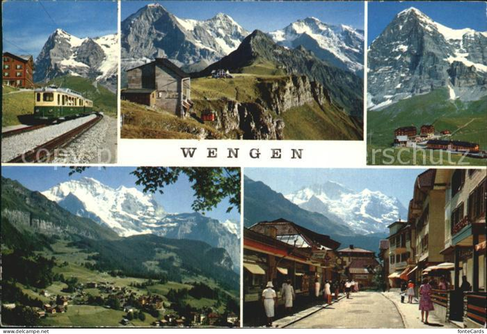 12410616 Wengen BE Bergbahn Total Und Teilansichten Dorfmotiv Wengen - Autres & Non Classés