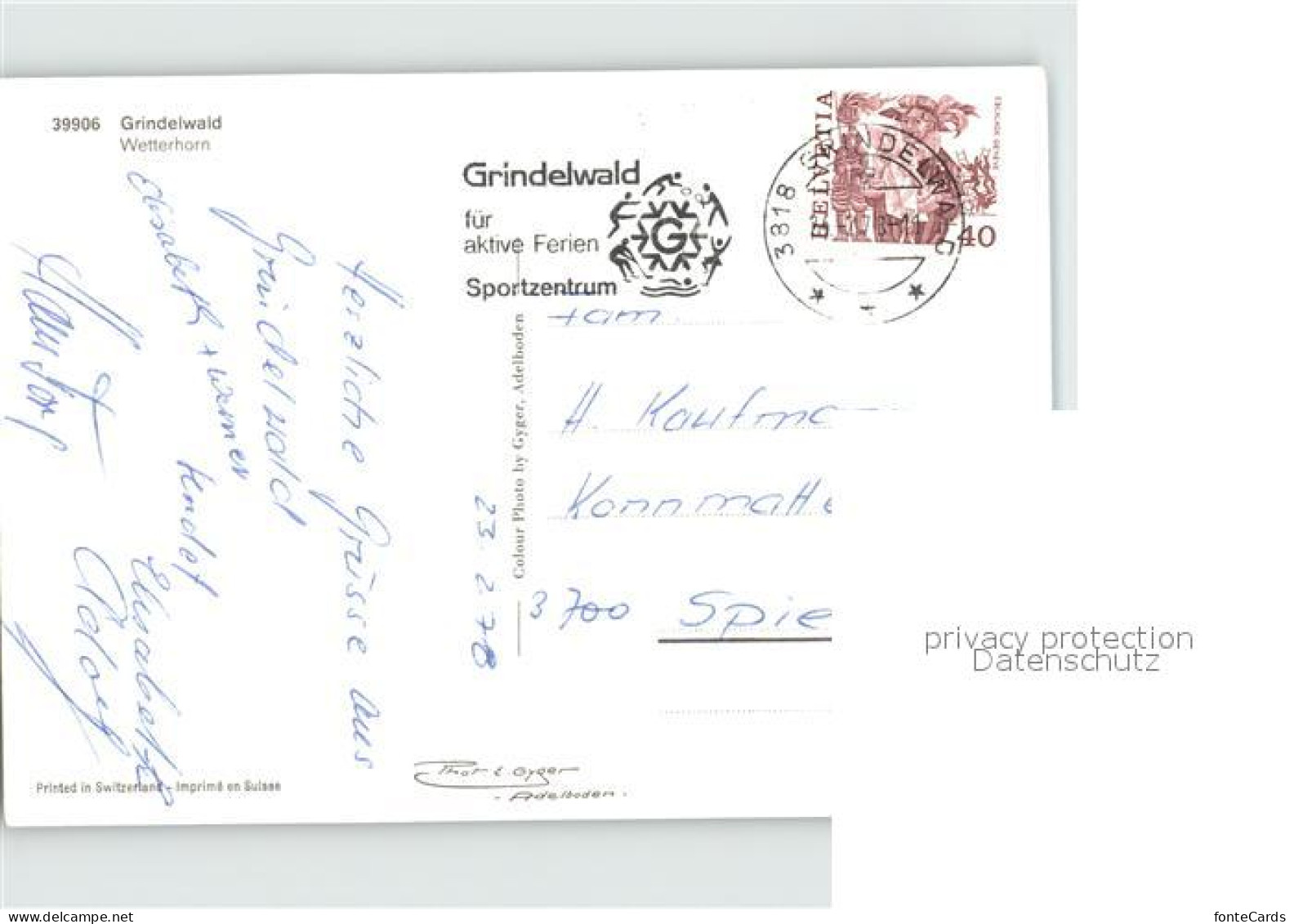 12399206 Grindelwald Wetterhorn Grindelwald - Andere & Zonder Classificatie