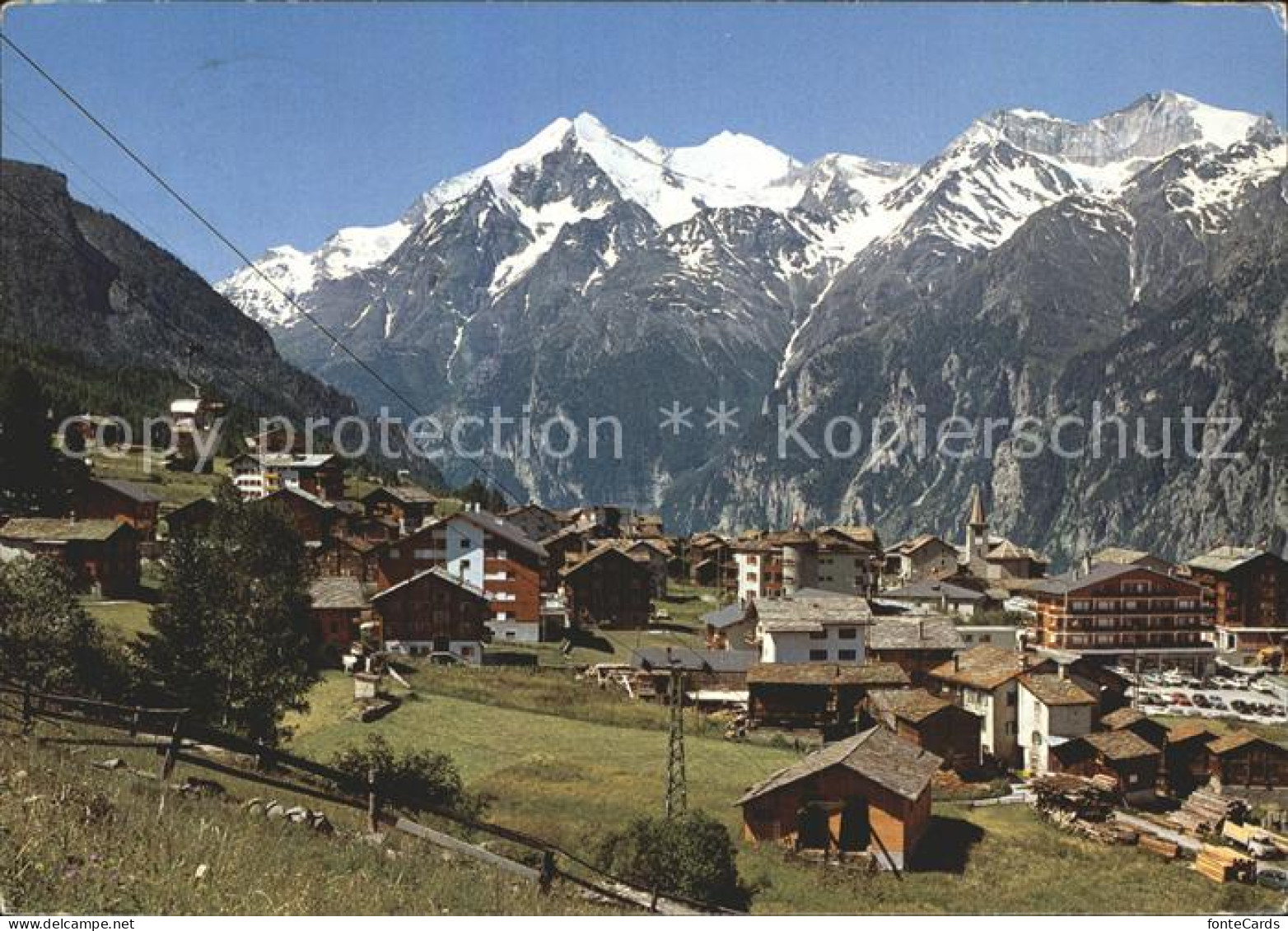 12371696 Graechen VS Ortsansicht Weisshorn Brunegghorn Bishorn Graechen - Sonstige & Ohne Zuordnung