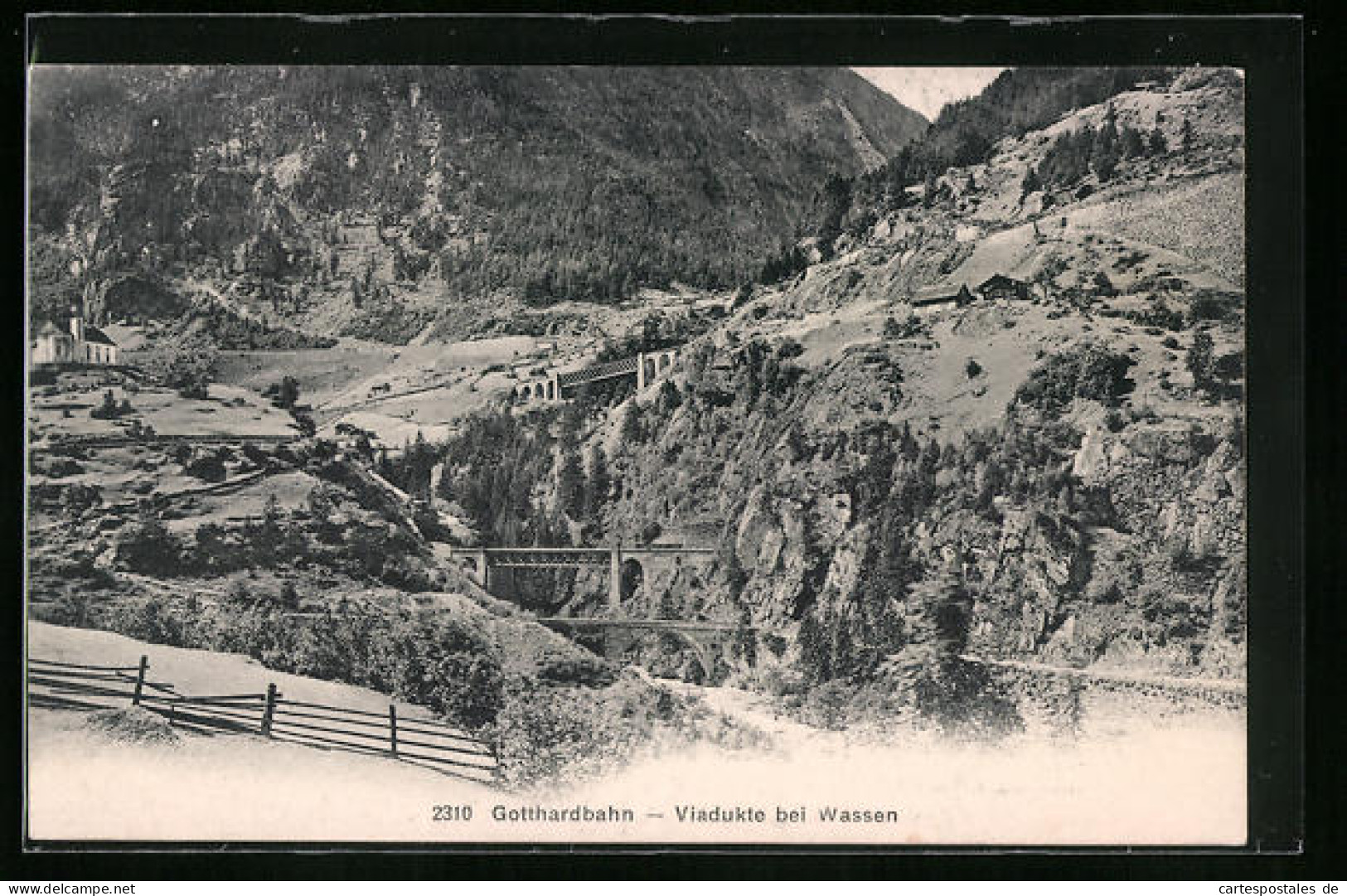 AK Wassen, Gotthardbahn Mit Viadukten  - Wassen