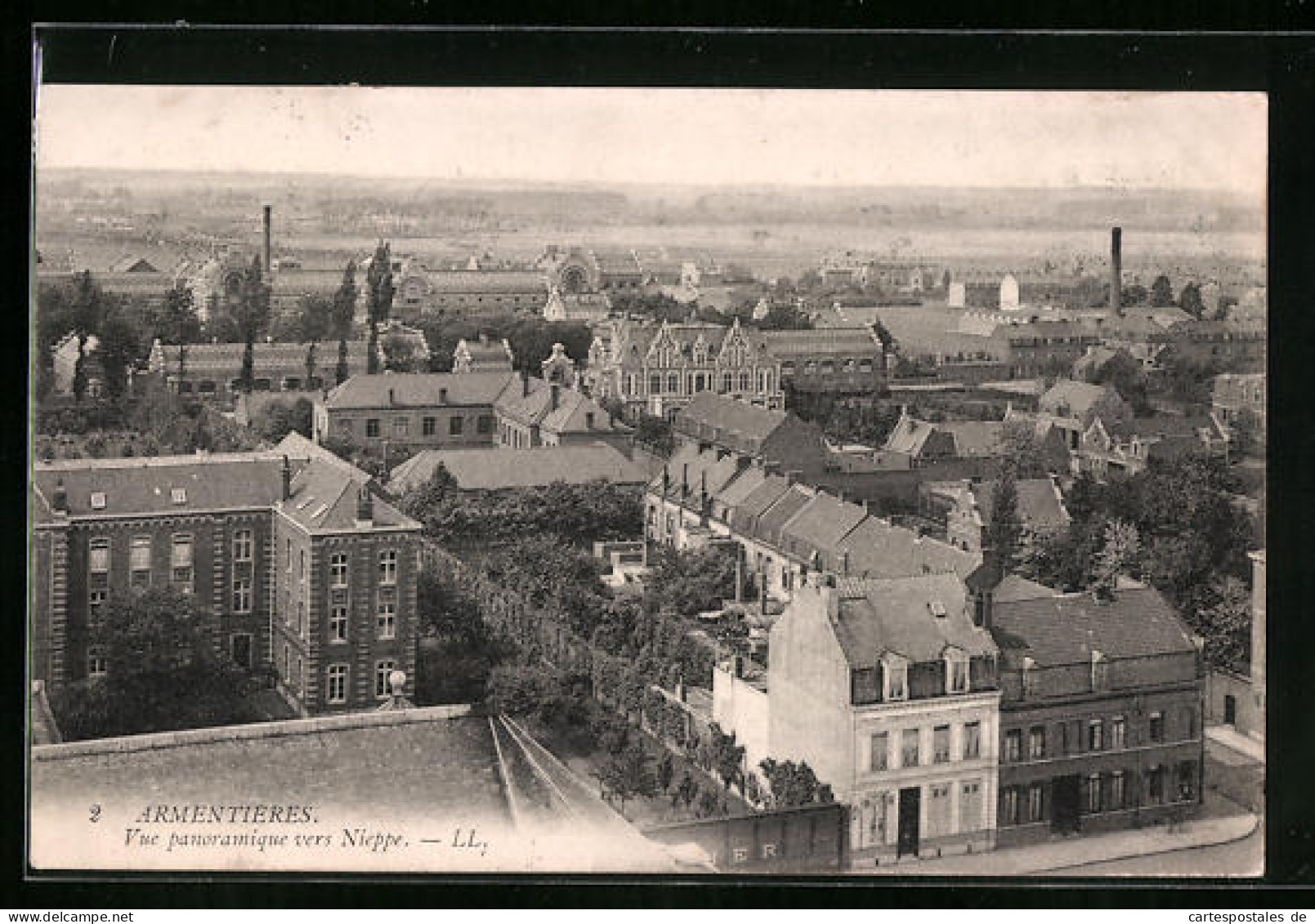 CPA Armentières, Vue Panoramique Vers Nieppe  - Other & Unclassified