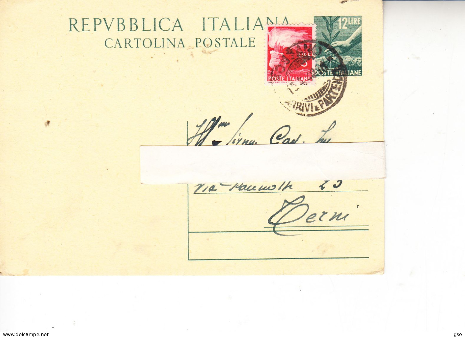 ITALIA  - IP Per Terni (integrazione 3 Lire) - Entero Postal