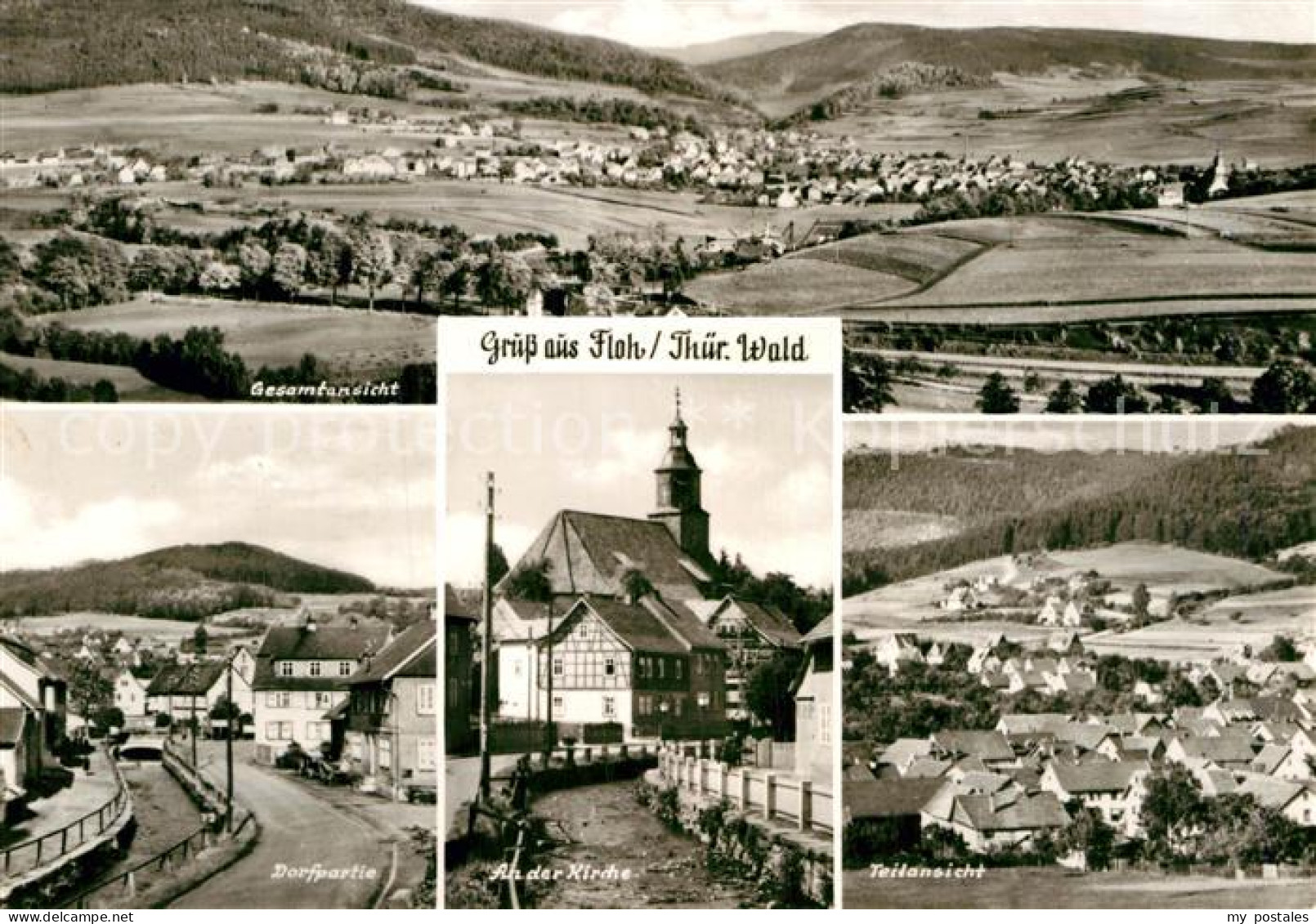 72972345 Floh-Seligenthal Panorama Dorfpartie Kirche Floh-Seligenthal - Autres & Non Classés