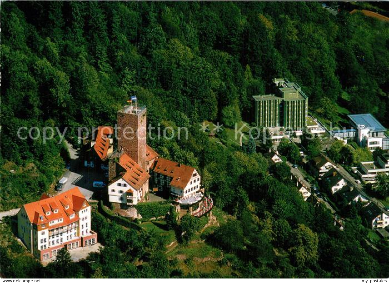 72971491 Bad Liebenzell Burg Cafe Restaurant AOK Klinik Schlossberg Fliegeraufna - Andere & Zonder Classificatie