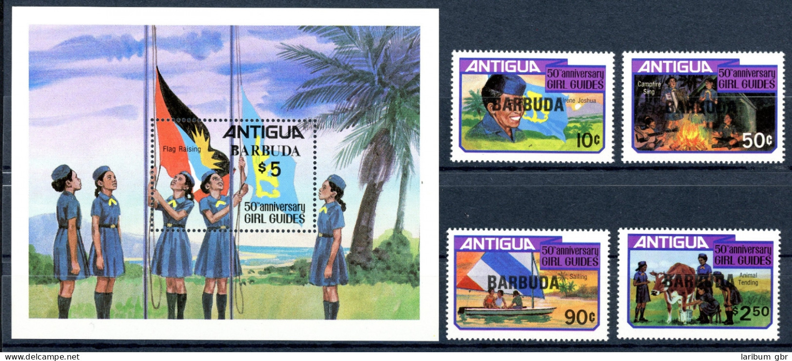 Barbuda 594-597 + Block 63 Postfrisch Pfadfinder #IM009 - Anguilla (1968-...)