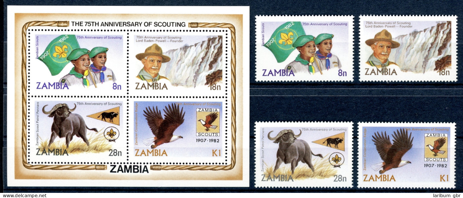 Sambia 273-276 + Block 11 Postfrisch Pfadfinder #IM016 - Nyasaland (1907-1953)