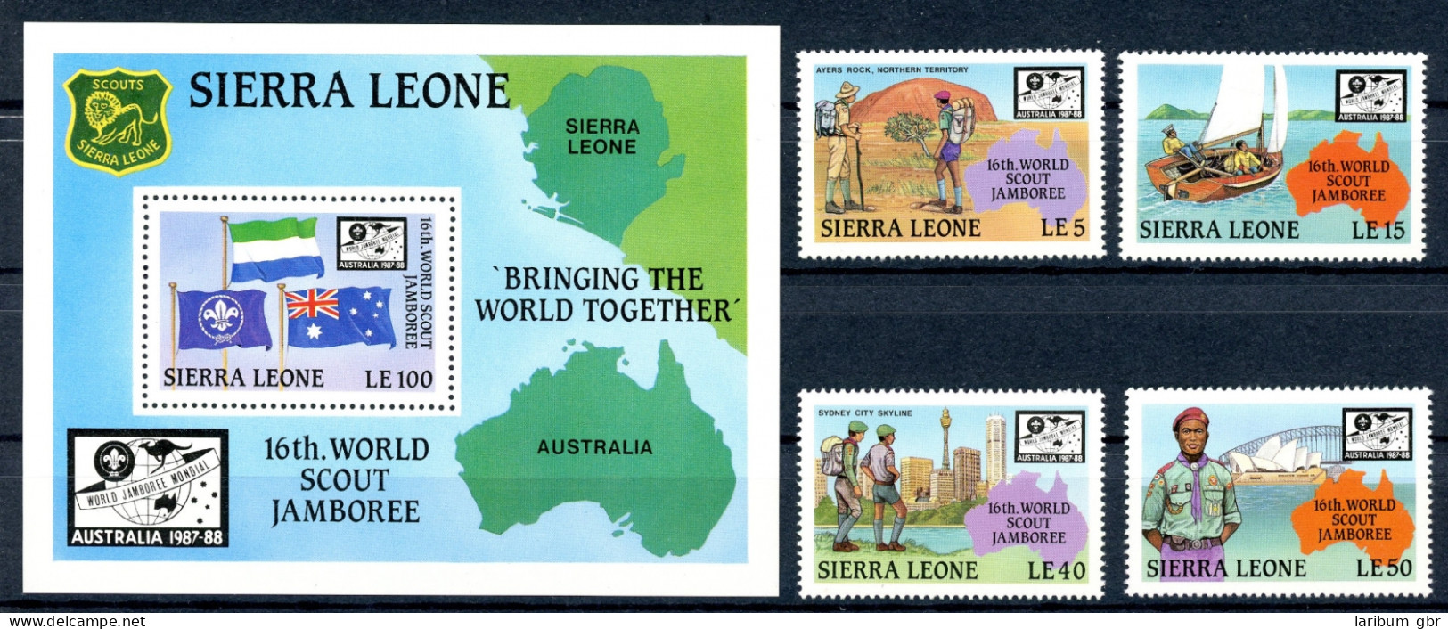 Sierra Leone 1046-1049 + Block 70 Postfrisch Pfadfinder #IU904 - Andere & Zonder Classificatie