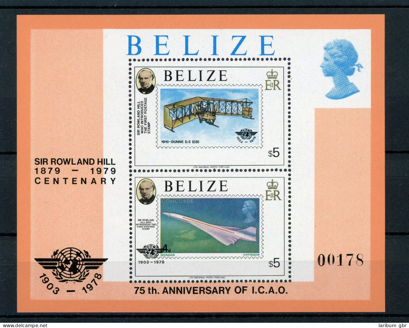 Belize Block 8 Postfrisch Flugzeuge, Concorde #GI010 - Belice (1973-...)