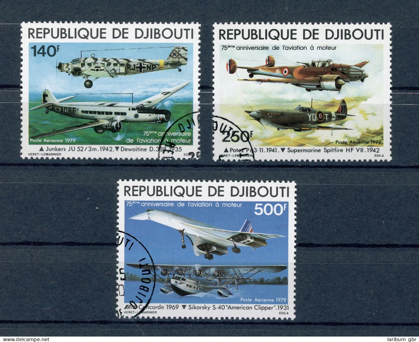 Dschibuti 248-250 Gestempelt Flugzeuge #GI036 - Gibuti (1977-...)