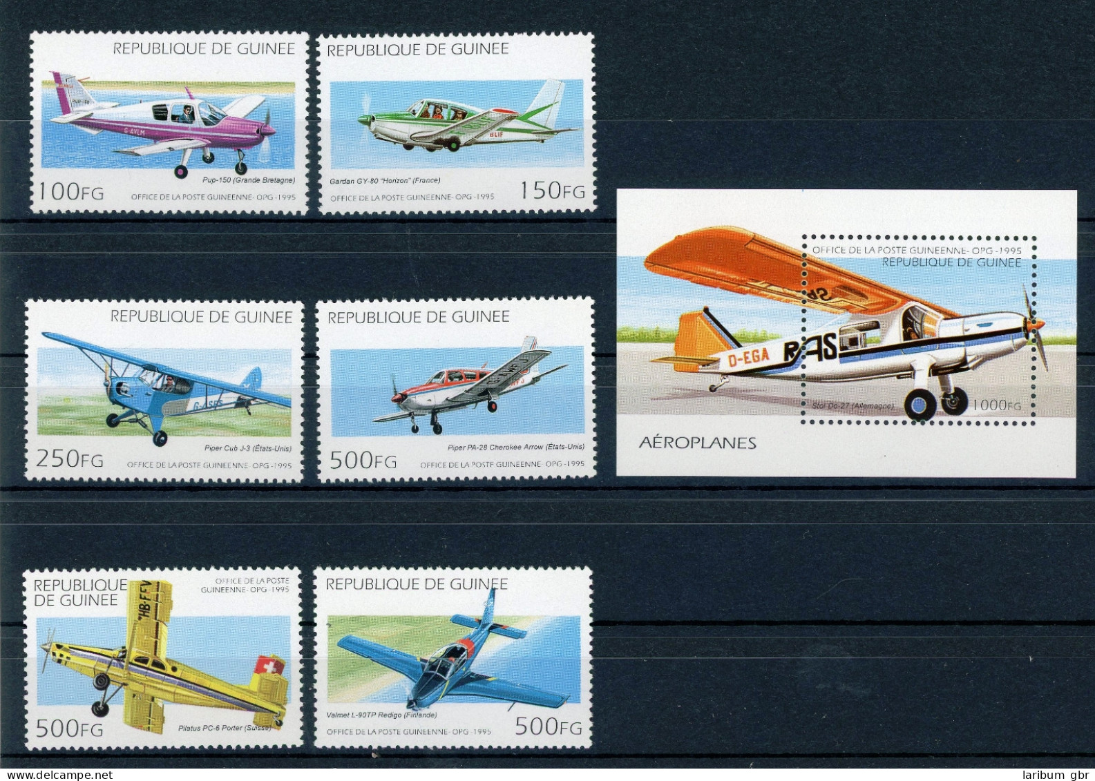 Guinea 1539-1544, Block 496 Postfrisch Flugzeuge #GI043 - Guinée (1958-...)