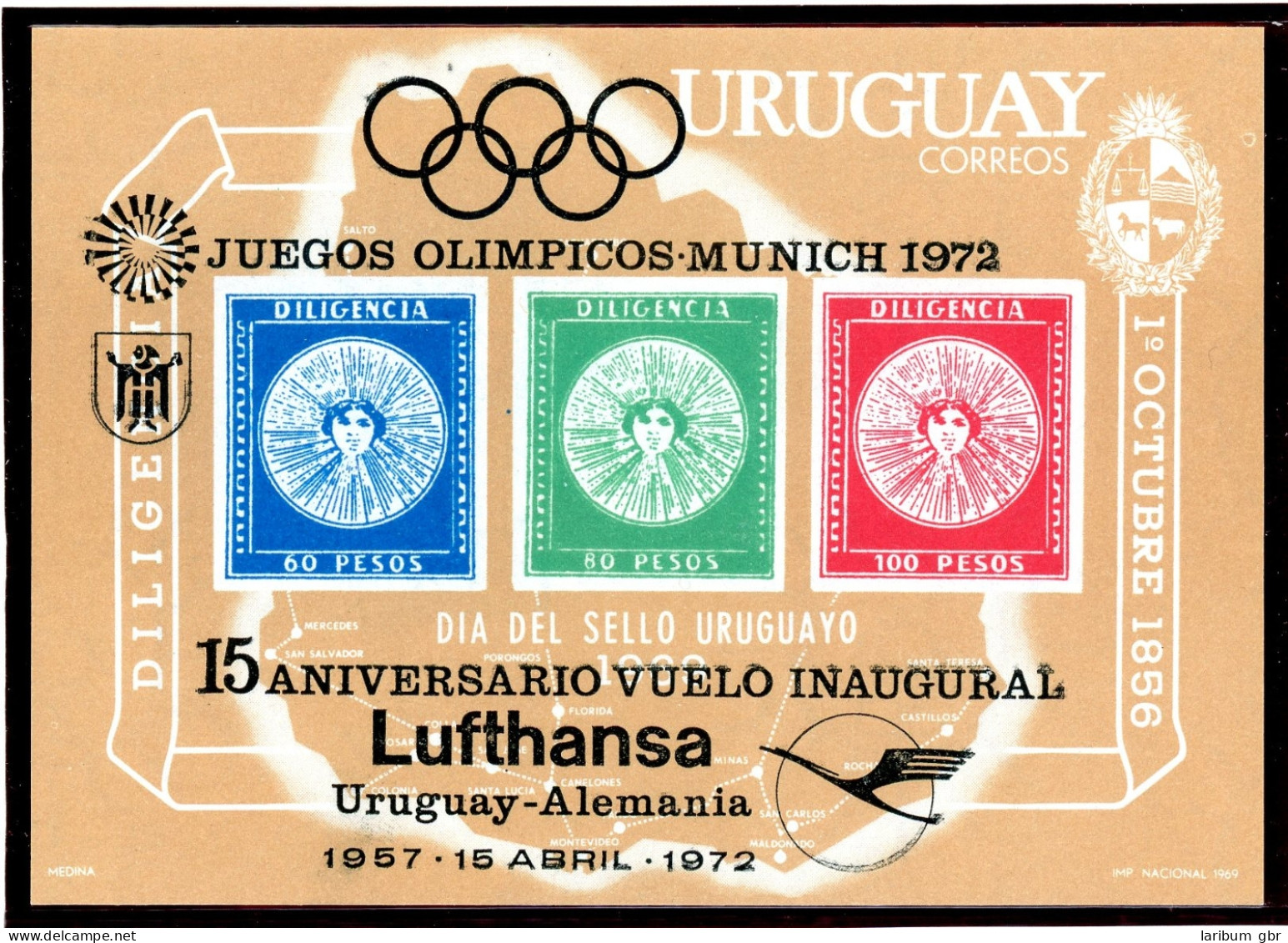 Uruguay Block 15 Postfrisch Lufthansa #GI189 - Uruguay