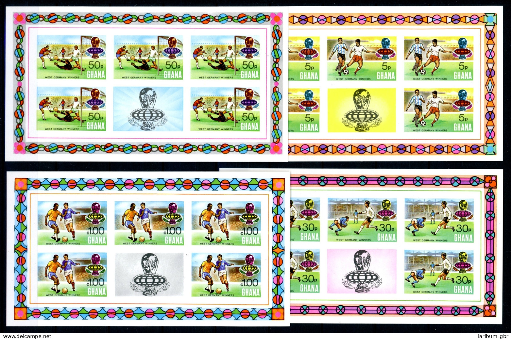 Ghana Kleinbogensatz 581 B-584 B Postfrisch Fußball WM 1974 #GE592 - Ghana (1957-...)