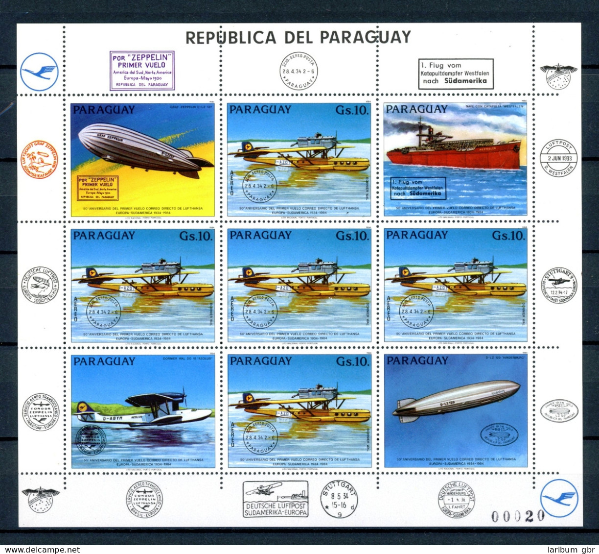 Paraguay KB 3787 Postfrisch Verkehr #GI574 - Paraguay