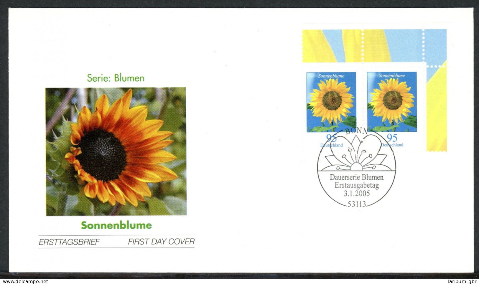 Bund DS Blumen 2434 Waag. Paar Eckrand Or Ersttagesbrief/FDC #JE848 - Rolstempels