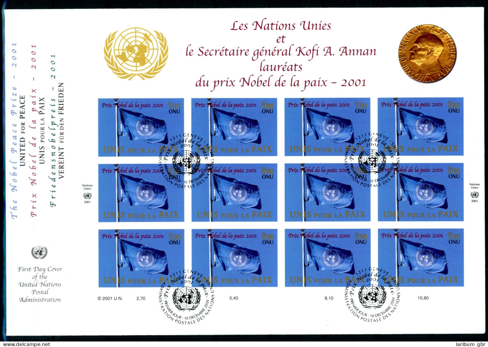 UNO Genf KB UNPA 432 Flaggen Ersttagesbrief/FDC #IX294 - Other & Unclassified