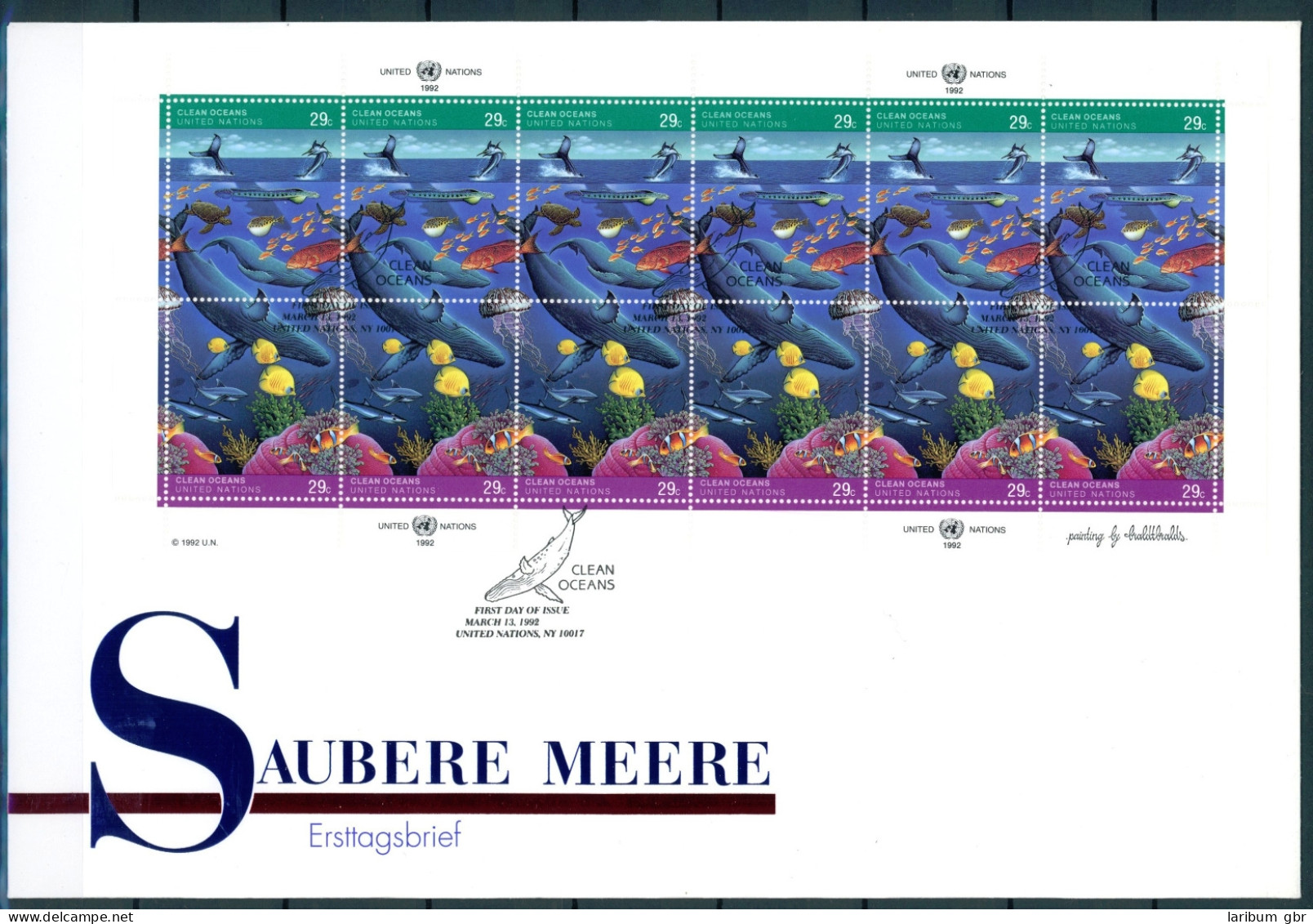 UNO New York 627-28 Saubere Meere Ersttagesbrief/FDC #IX301 - Altri & Non Classificati