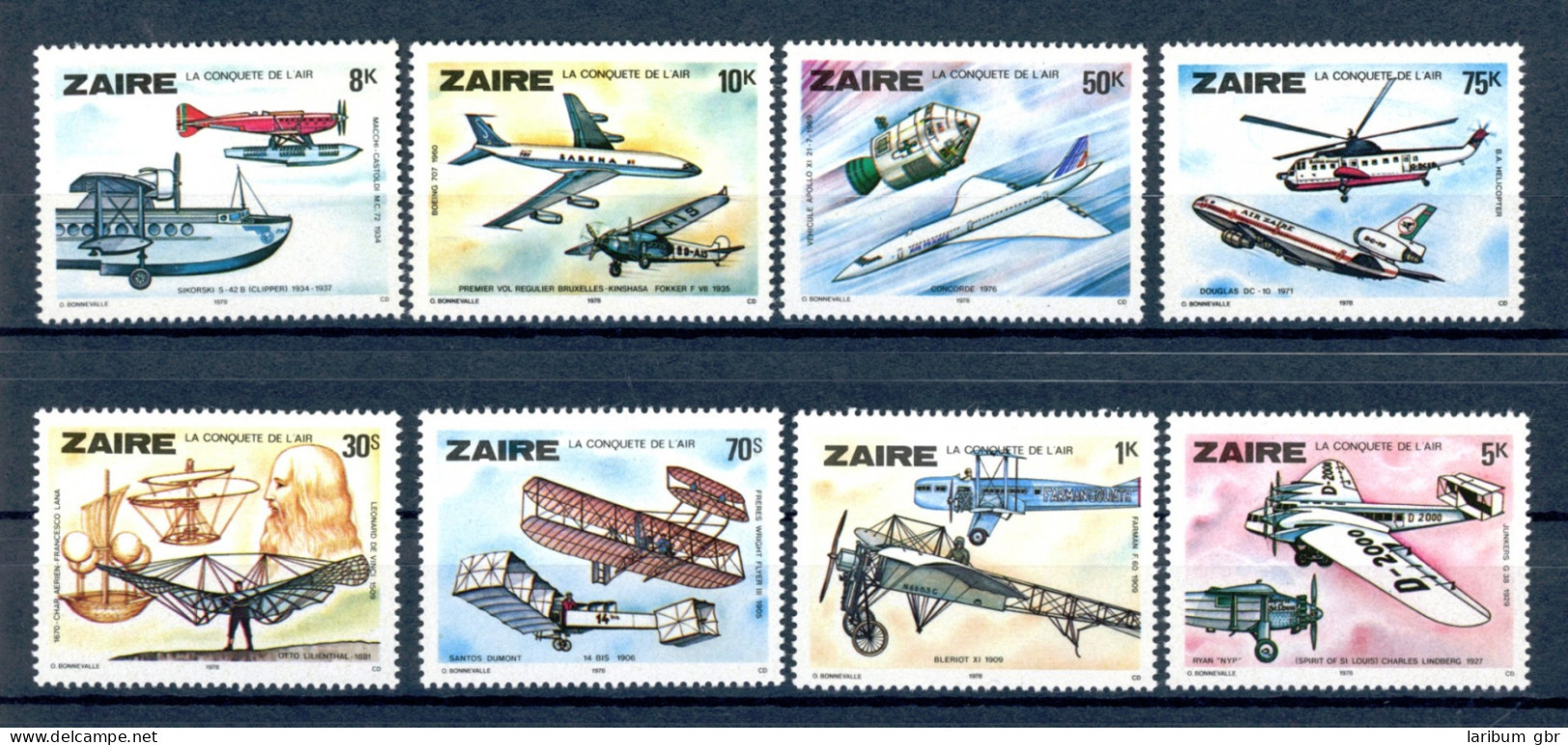 Zaire (Kongo) 580-587 Postfrisch Flugzeug, Zeppelin #GI132 - Sonstige & Ohne Zuordnung