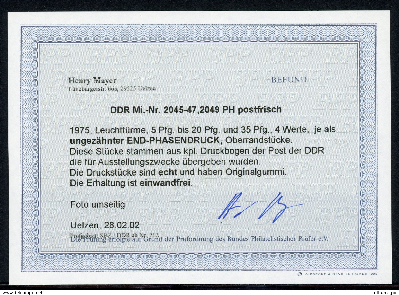 DDR Endphasendrucke 2045-2047 + 2049 PH Postfrisch Fotobefund #GJ391 - Other & Unclassified