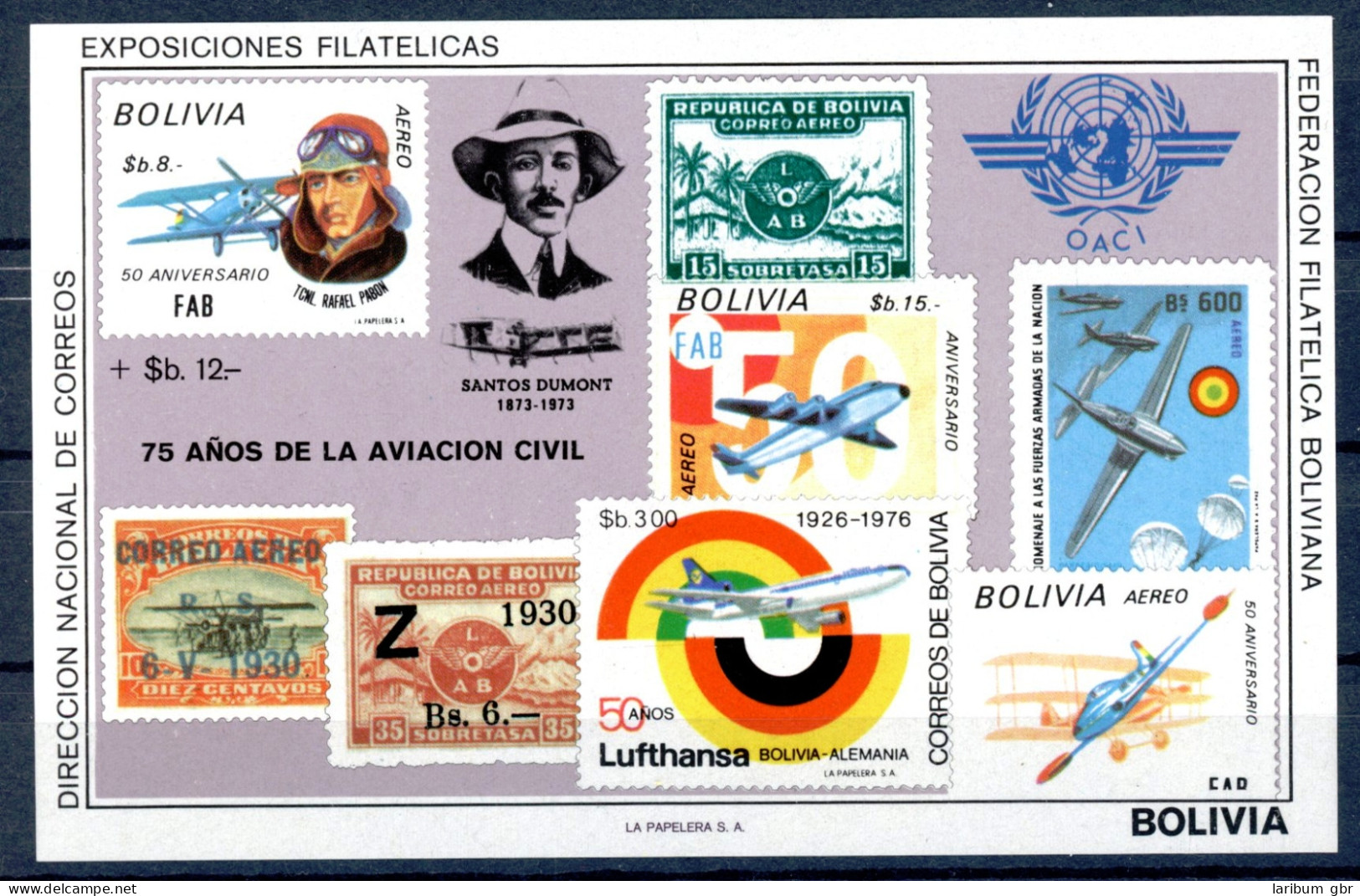 Bolivien Block 82 Postfrisch Luftfahrt #GI123 - Bolivia