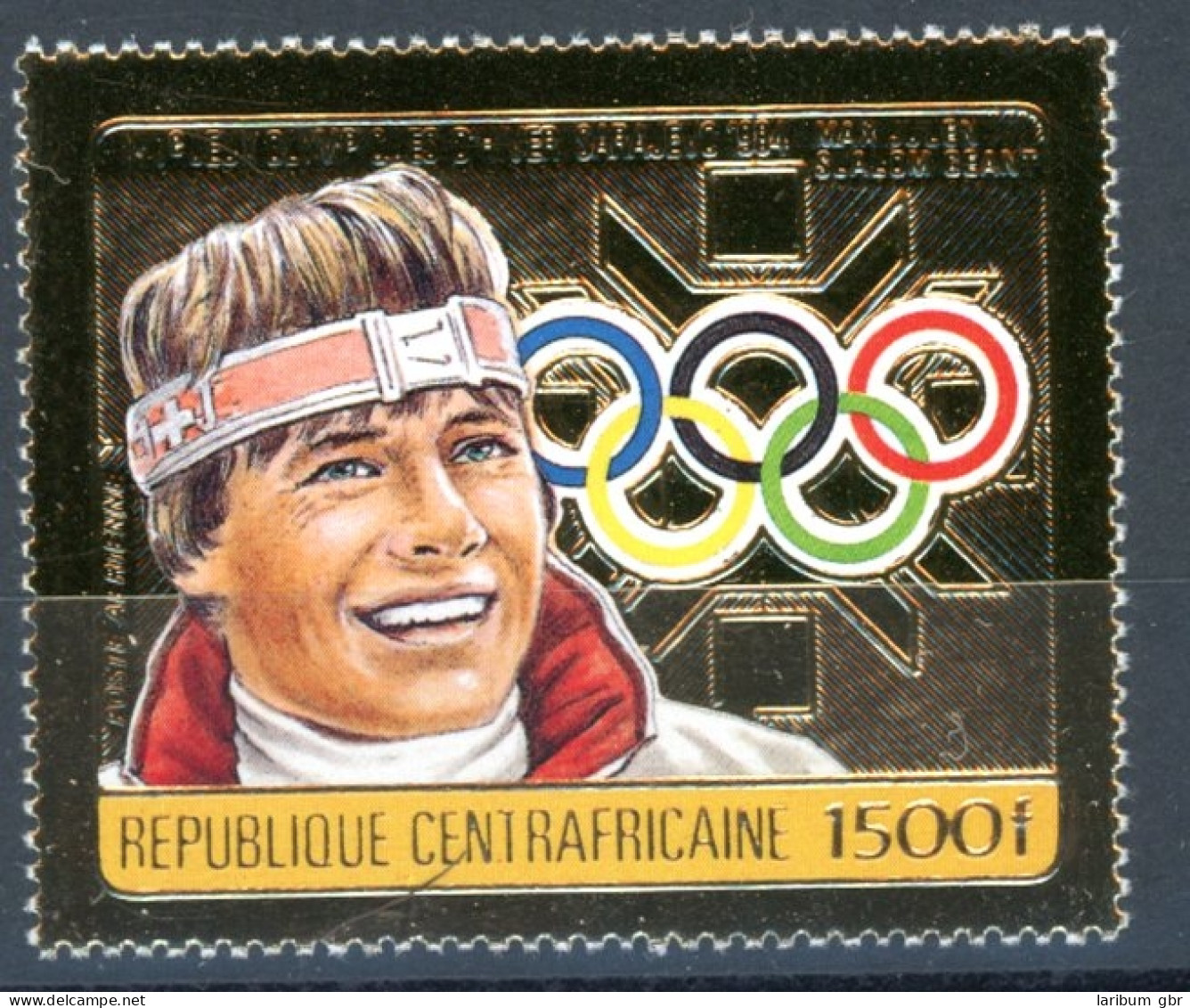 Zentralafrika Goldmarke 1069 Postfrisch Olympia 1984 Sarajevo #HL059 - República Centroafricana