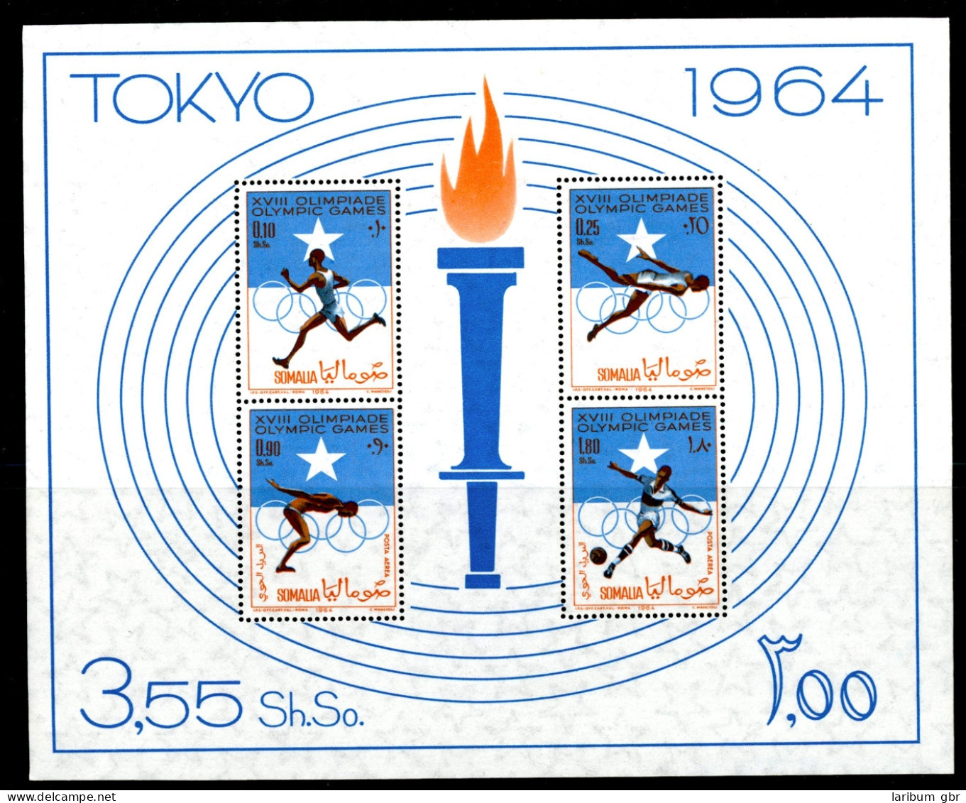 Somalia Block 1 Postfrisch Olympia 1964 Tokio #HL057 - Somalia (1960-...)