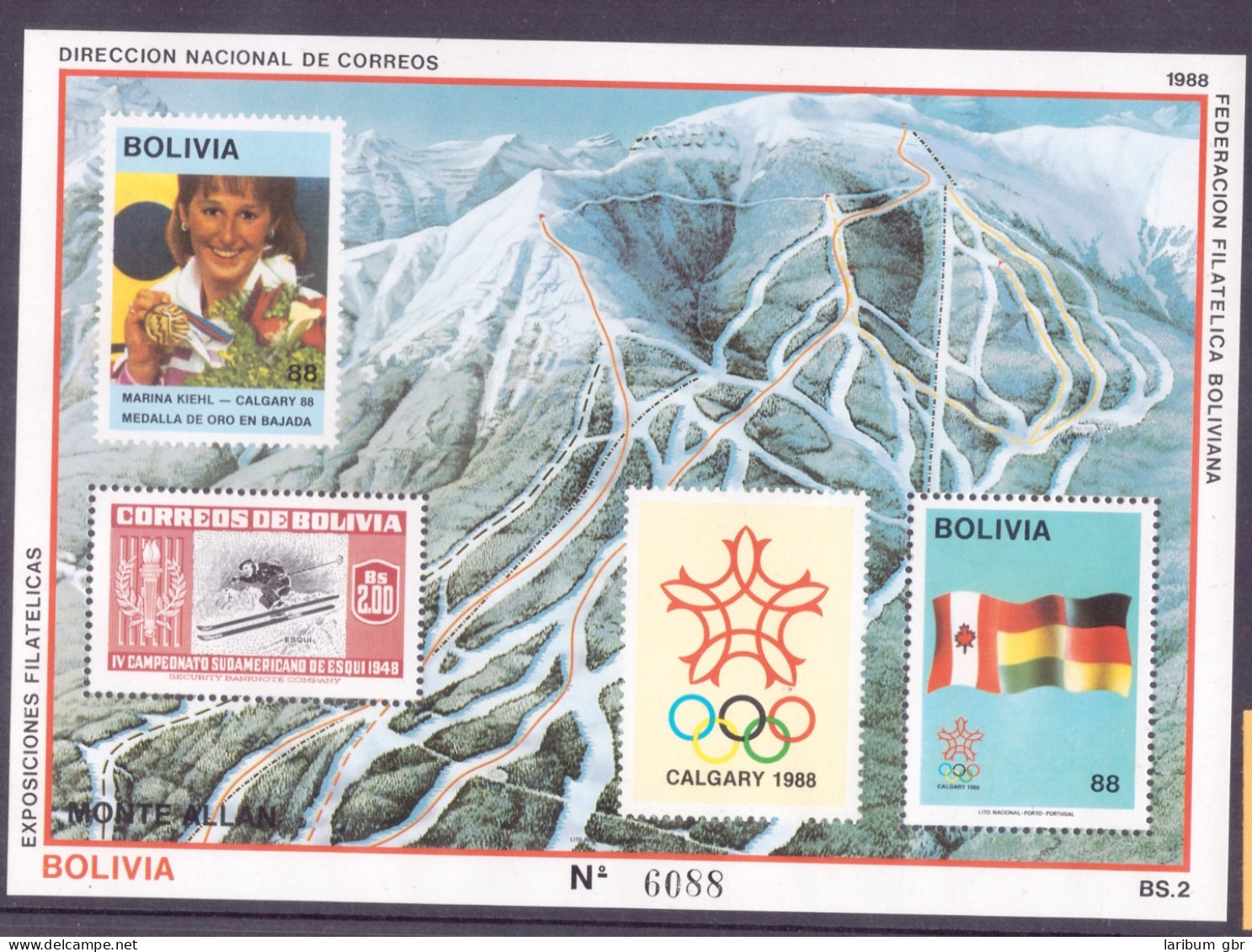 Bolivien Block 173 Postfrisch Olympia 1988 Calgary #HL122 - Bolivia