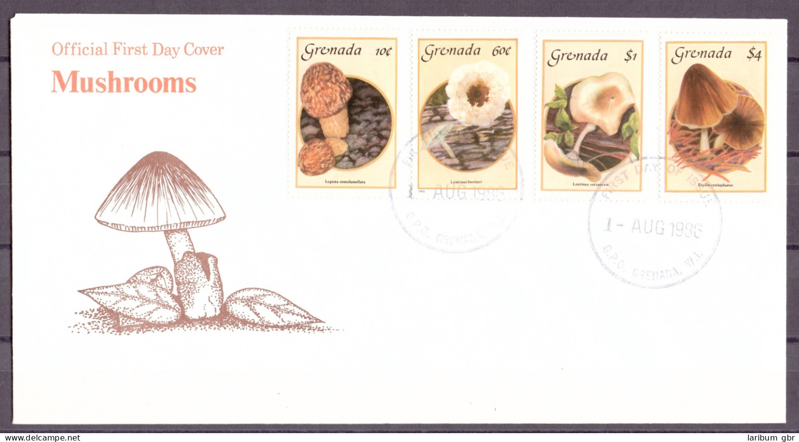 Grenada 1491-1494 Pilze Ersttagesbrief/FDC #IF459 - Grenade (1974-...)