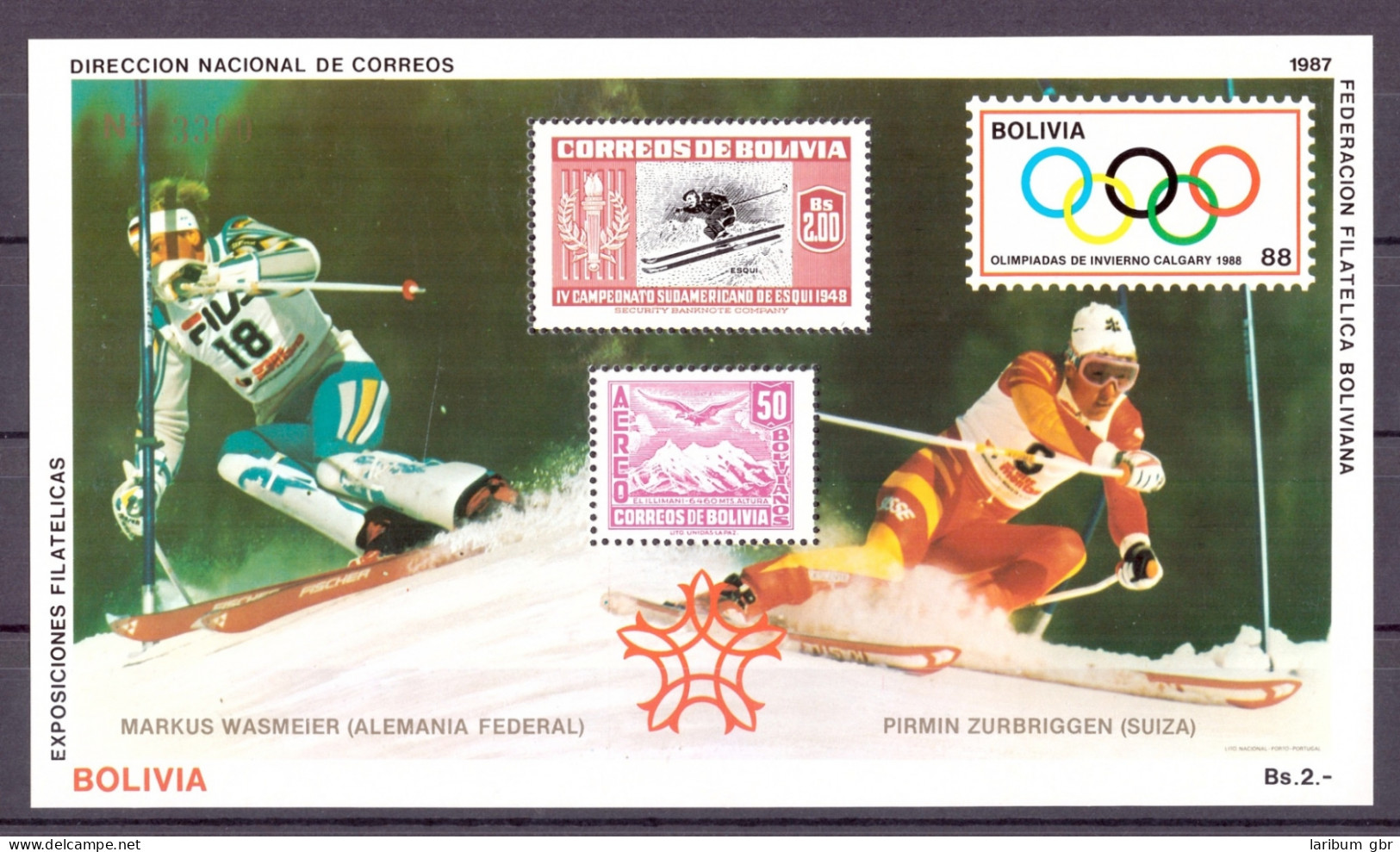 Bolivien Block 167 Postfrisch Olympia 1988 Seoul / Calgary #HL171 - Bolivia