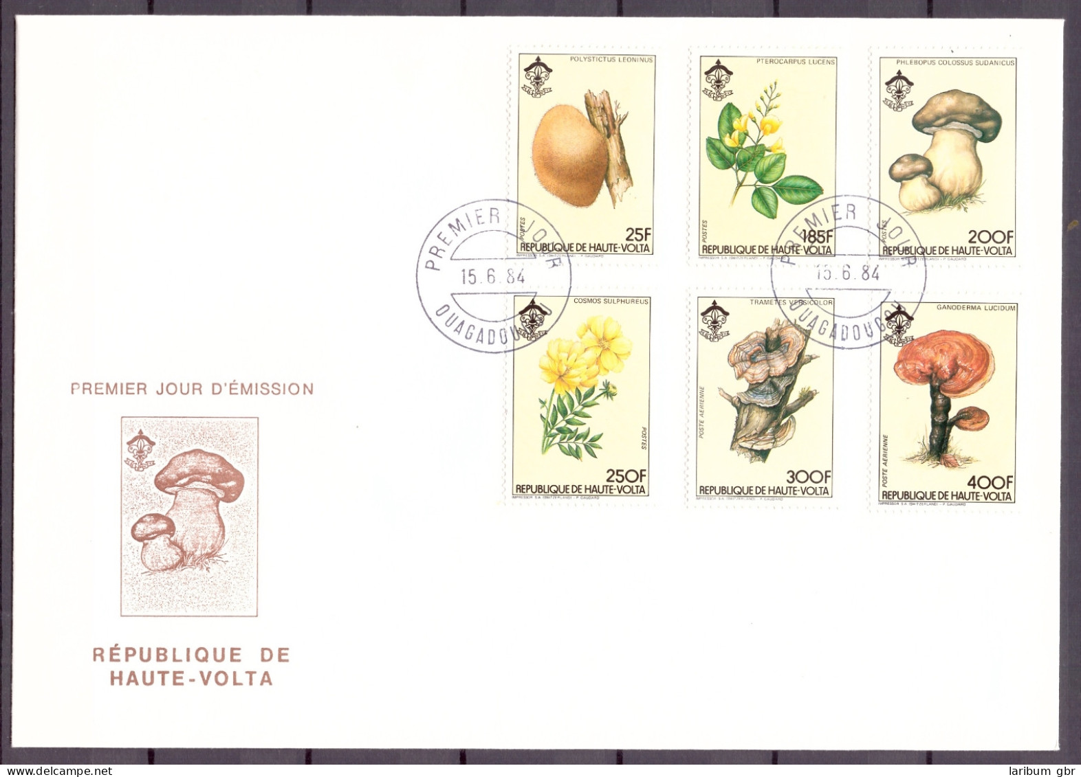 Obervolta 950-55 Pilze Ersttagesbrief/FDC #IJ026 - Burkina Faso (1984-...)