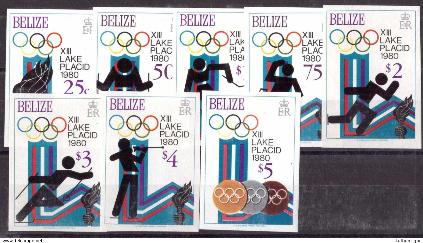 Belize 501-508 B Postfrisch Olympiade 1980 Lake Placid #HL173 - Belice (1973-...)