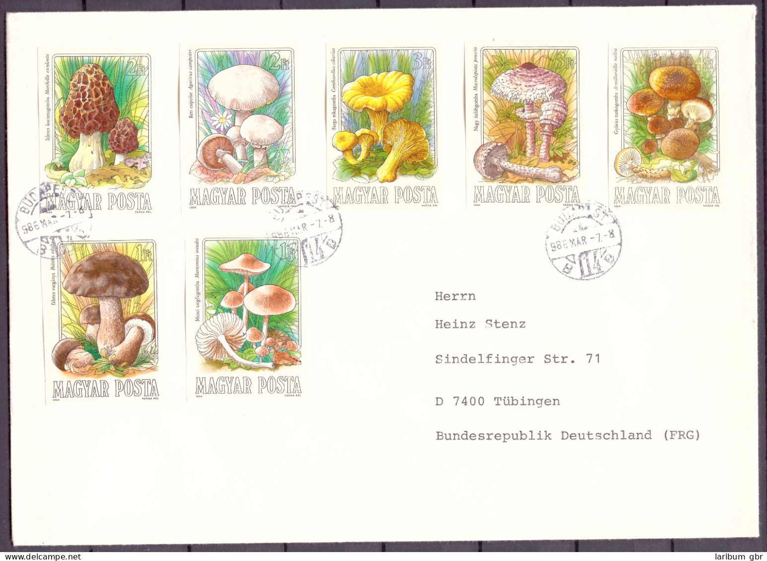 Ungarn 3708-3714 Pilze Ersttagesbrief/FDC #IJ037 - Other & Unclassified