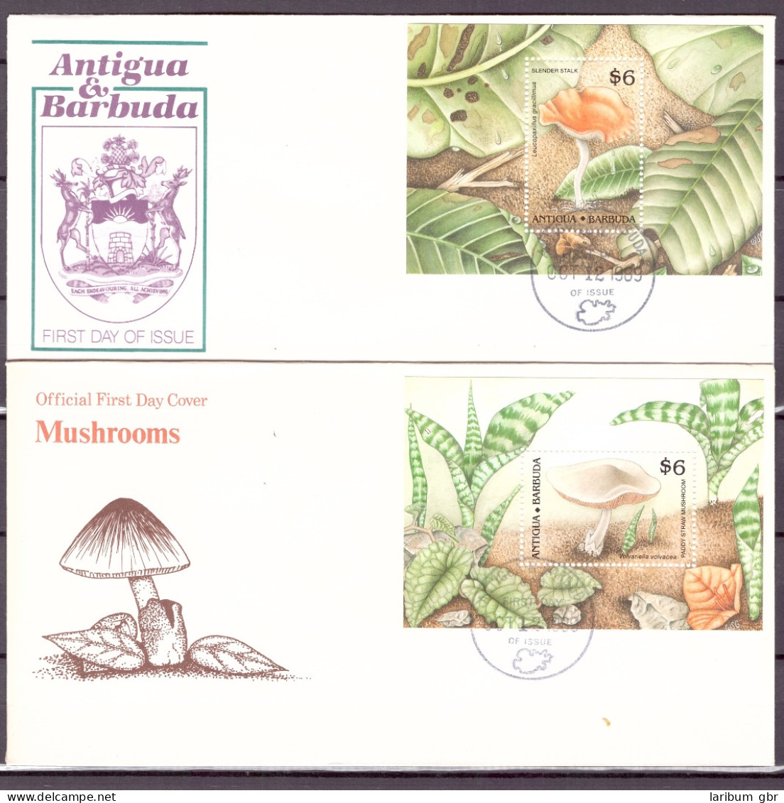 Antigua Und Barbuda Block 162-63 Pilze Ersttagesbrief/FDC #IJ012 - Antigua Et Barbuda (1981-...)