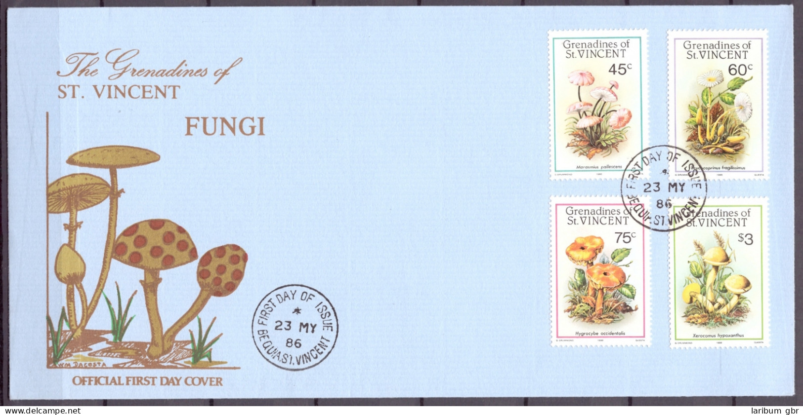 St. Vincent Grenadinen 493-496 Pilze Ersttagesbrief/FDC #IJ035 - St.Vincent Und Die Grenadinen