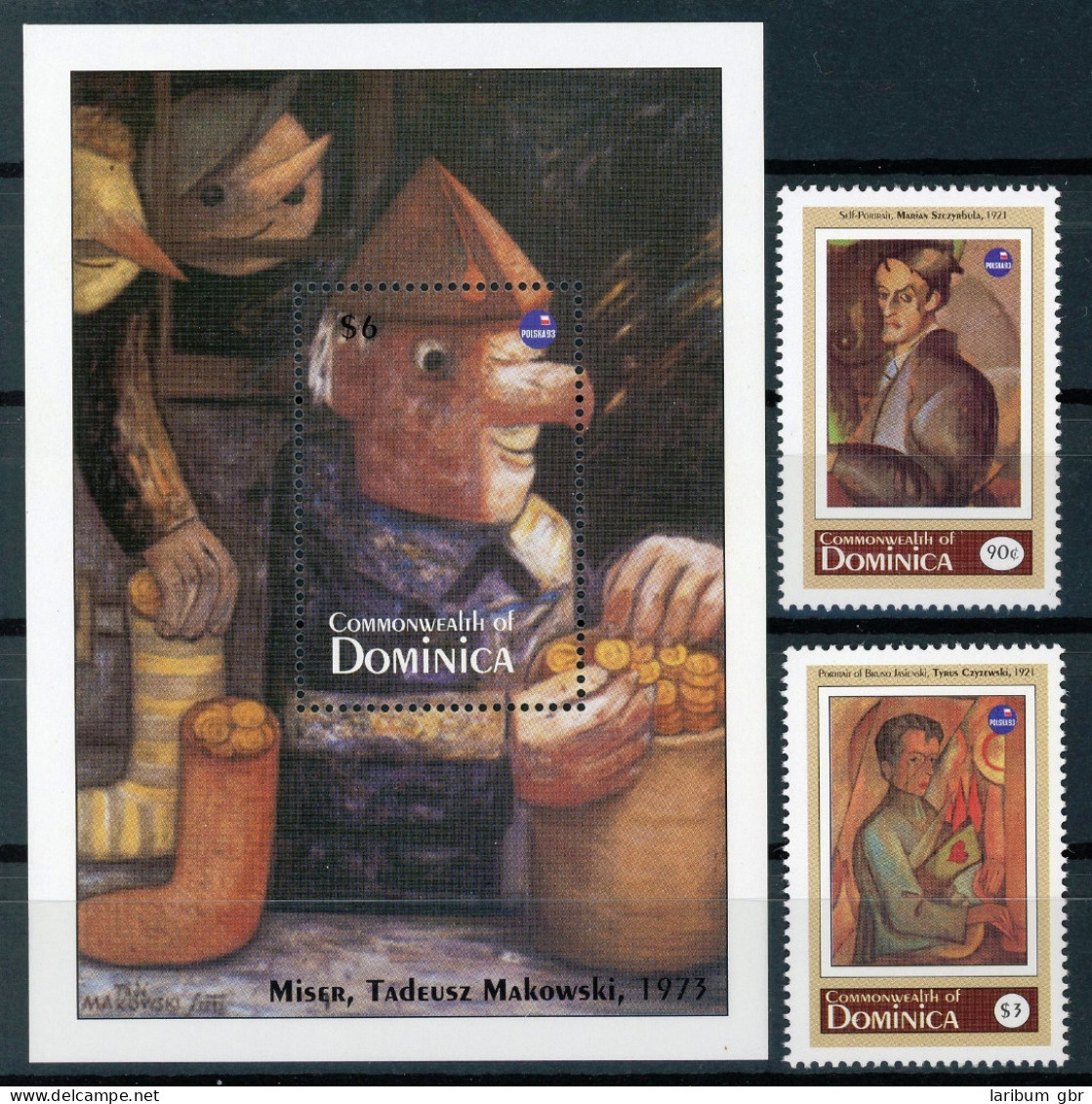 Dominica 1702-1703 + Bl 238 Postfrisch Kunst #IM262 - Dominica (1978-...)