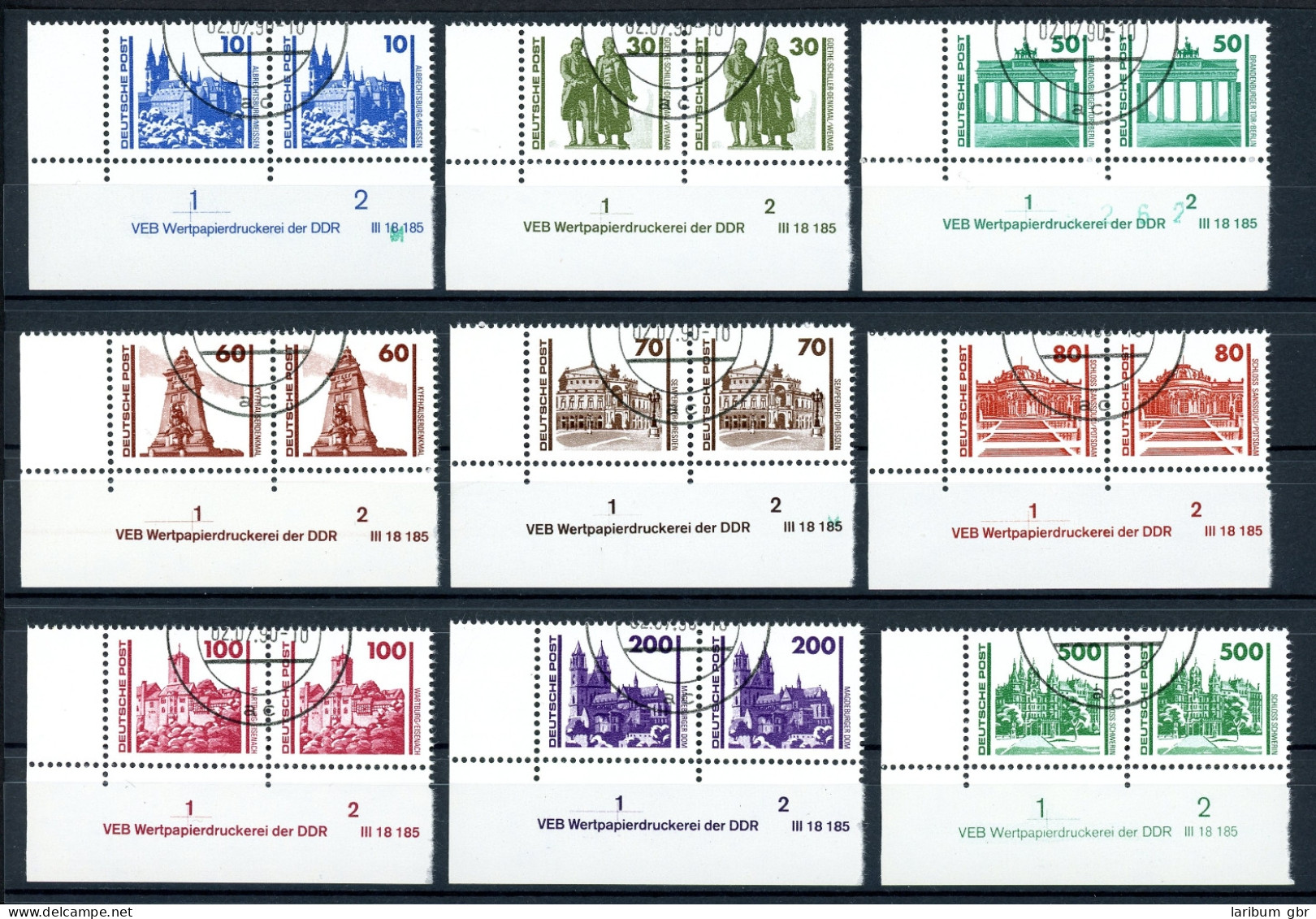 DDR 3344-3352 DV Gestempelt #JT711 - Andere & Zonder Classificatie