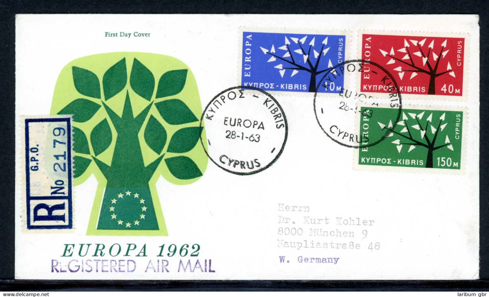 Zypern 215-217 Cept 1962 Ersttagesbrief/FDC #IN699 - Usados