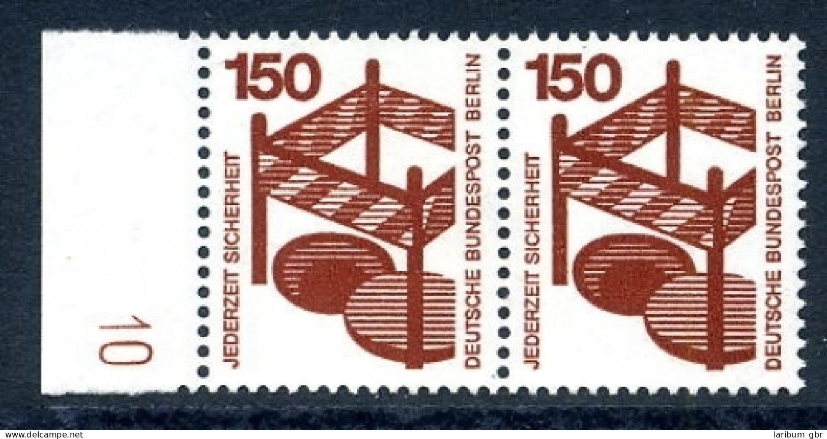 Berlin DS Unfallverhütung 411 DZ 10 Postfrisch Im Waag. Paar #JE880 - Unused Stamps