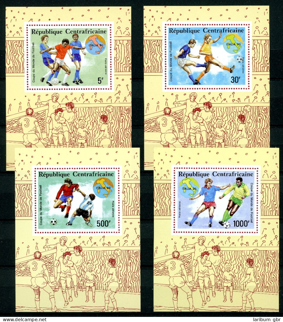 Zentralafrika Sonderblöcke 1436-1439 Postfrisch Fußball WM 1990 #GE653 - Zentralafrik. Republik