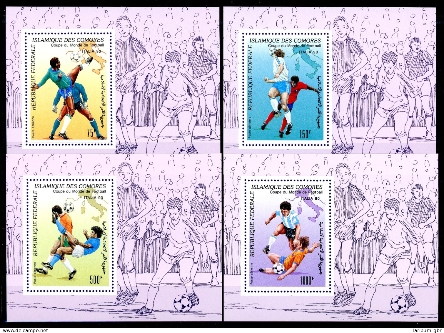 Komoren Sonderblöcke 935-38 Postfrisch Fußball WM 1990 #GE652 - Comores (1975-...)