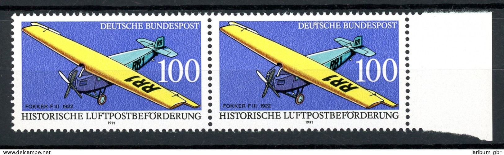 Bund 1524 I Postfrisch Plattenfehler Im Waag. Paar Bogenrand #HD307 - Variétés Et Curiosités