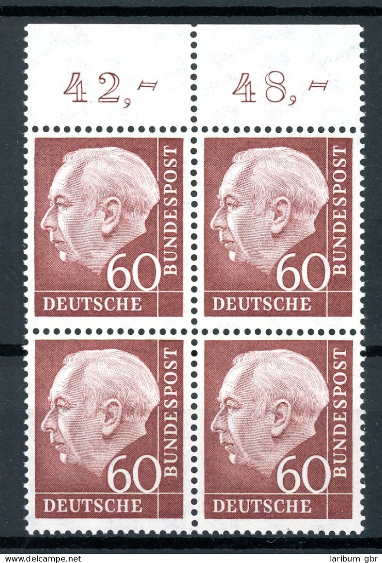 Bund 4er Block 190 X Oberrand Postfrisch #HF125 - Unused Stamps