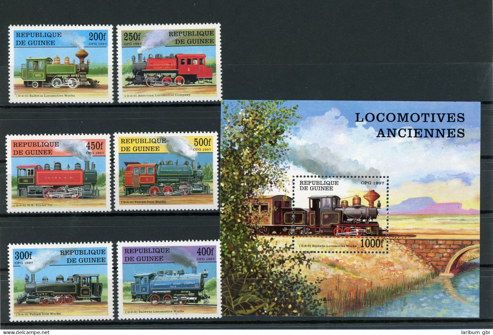 Guinea 1659-1664+Block512 Postfrisch Eisenbahn #IV370 - República De Guinea (1958-...)