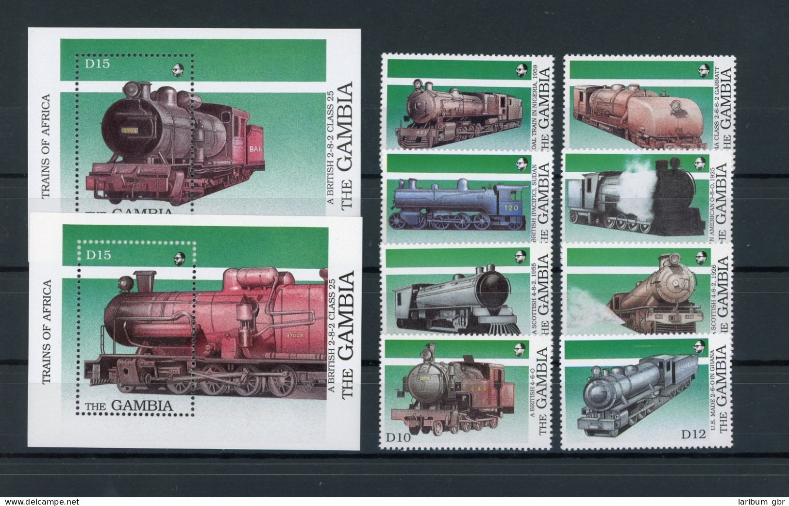 Gambia 873-880+Block67-68 Postfrisch Eisenbahn # IV368 - Gambie (1965-...)